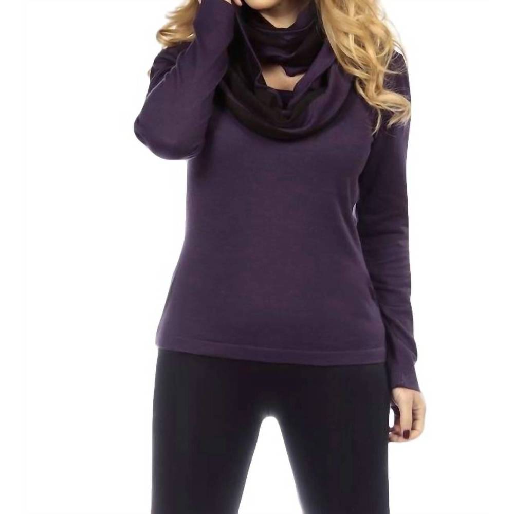 NEW ANGEL long sleeve scoop neck top in plum